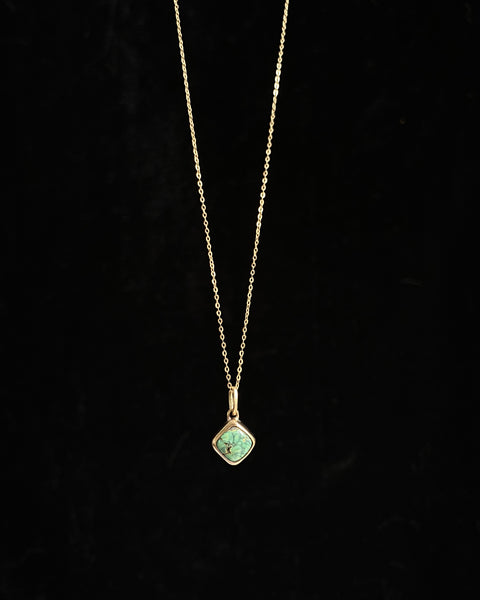 Handmade Diamond Variscite + Mercury Dime Necklace