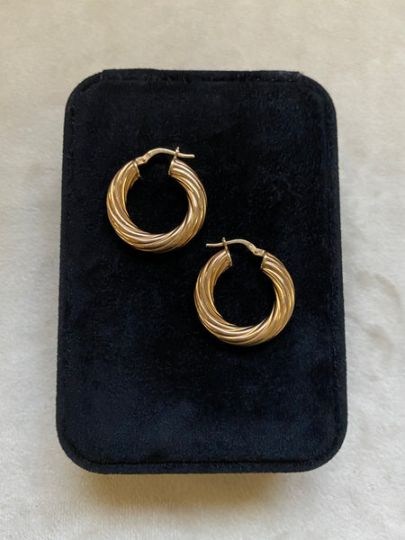 Vintage Gold Vermeil Hollow Form Hoops