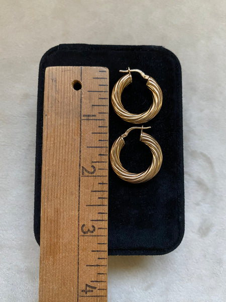 Vintage Gold Vermeil Hollow Form Hoops