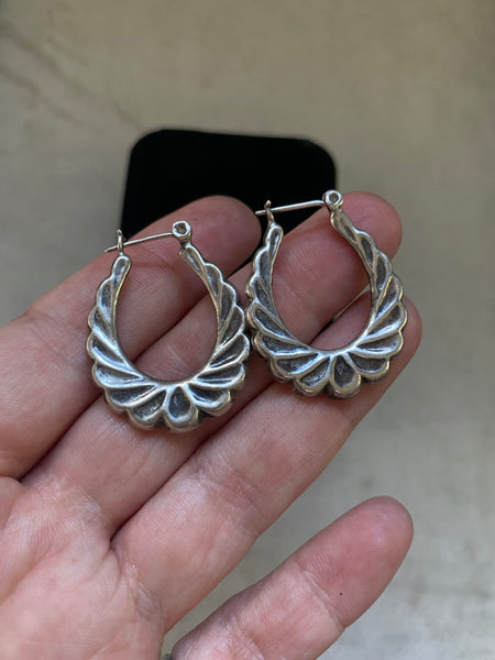 Vintage Winged Hoops Earrings