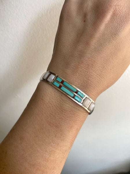 *Perfect* Vintage Zuni Handmade Inlay Bracelet