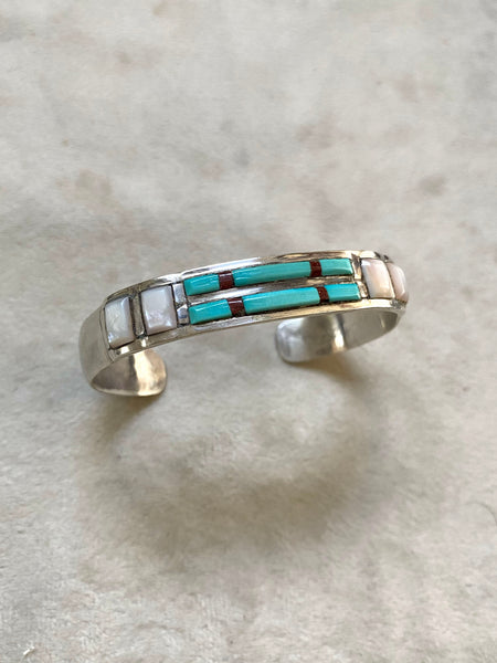 *Perfect* Vintage Zuni Handmade Inlay Bracelet